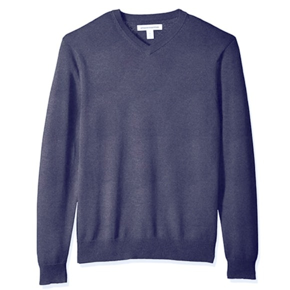 AMAZON ESSENTIAL indigo heather V-neck sweater 2XL - Picture 1 of 5